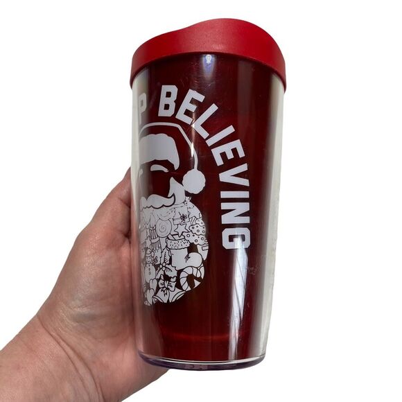 Tervis Don’t Stop Believing Santa Claus Christmas Tumbler Drinkware Red NWT - Picture 3 of 11